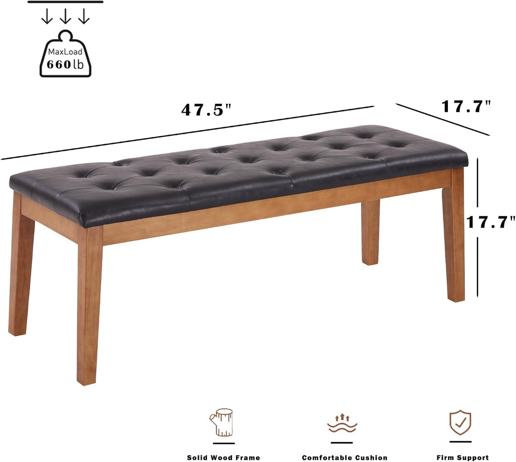 Oversized Faux Leather Entryway Ottoman Bench Seat