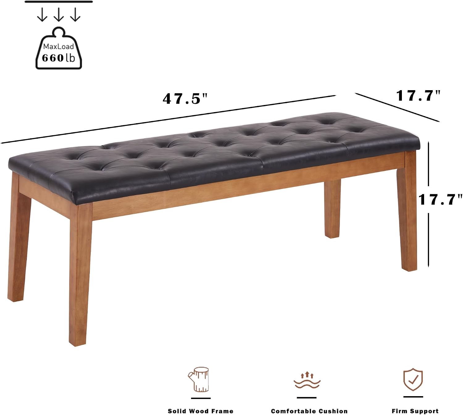 Oversized Faux Leather Entryway Ottoman Bench Seat