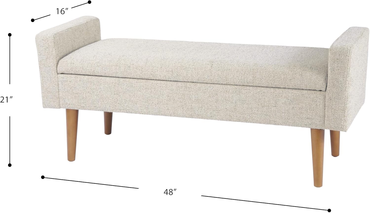 Fabric Upholstered Multi‑Functional Storage Bench
