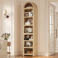 Mid‑Century Oak Arched Tall Narrow Bookshelf
