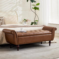 Faux Leather End‑of‑Bed Storage Ottoman Bench
