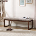 Modern Chenille Upholstered Solid‑Frame Bench