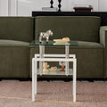 Modern Glass End Tables with Metal Frame