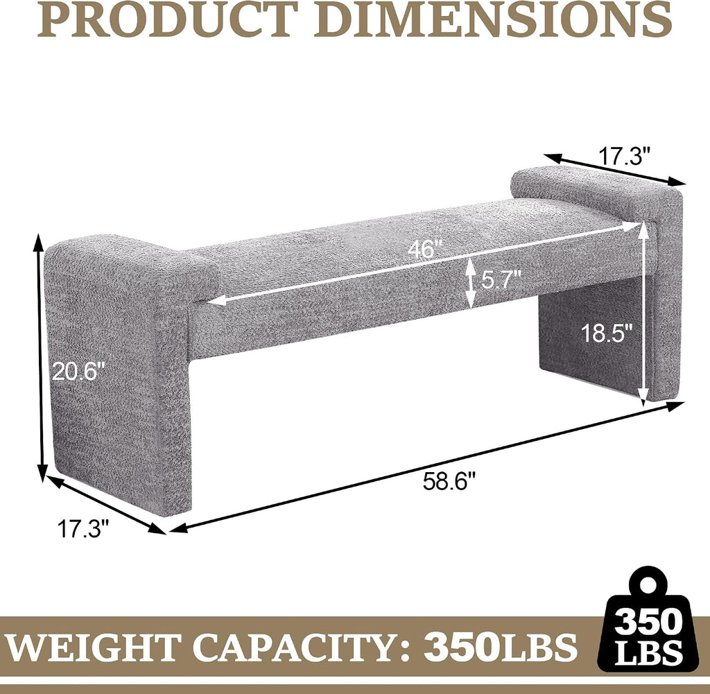 Modern Upholstered Solid‑Frame End‑of‑Bed Bench