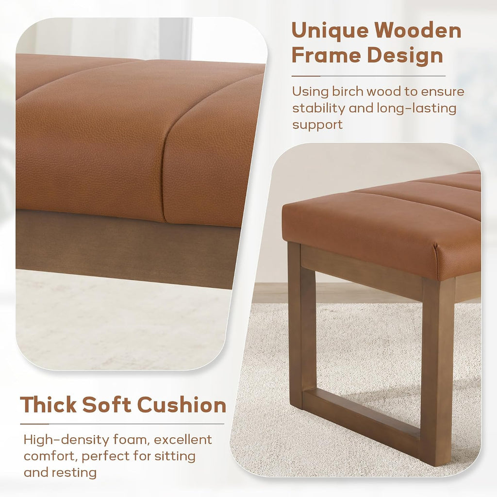 Faux Leather Upholstered End‑of‑Bed Bench