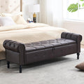 Faux Leather End‑of‑Bed Storage Ottoman Bench