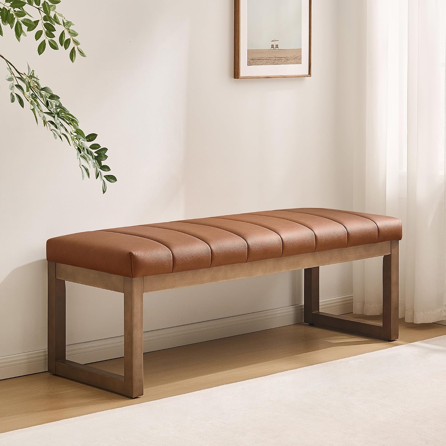 Faux Leather Upholstered End‑of‑Bed Bench