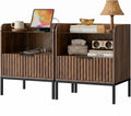 Mid‑Century Walnut Nightstands with Charging Station