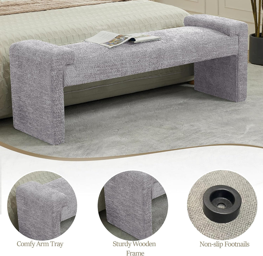Modern Upholstered Solid‑Frame End‑of‑Bed Bench