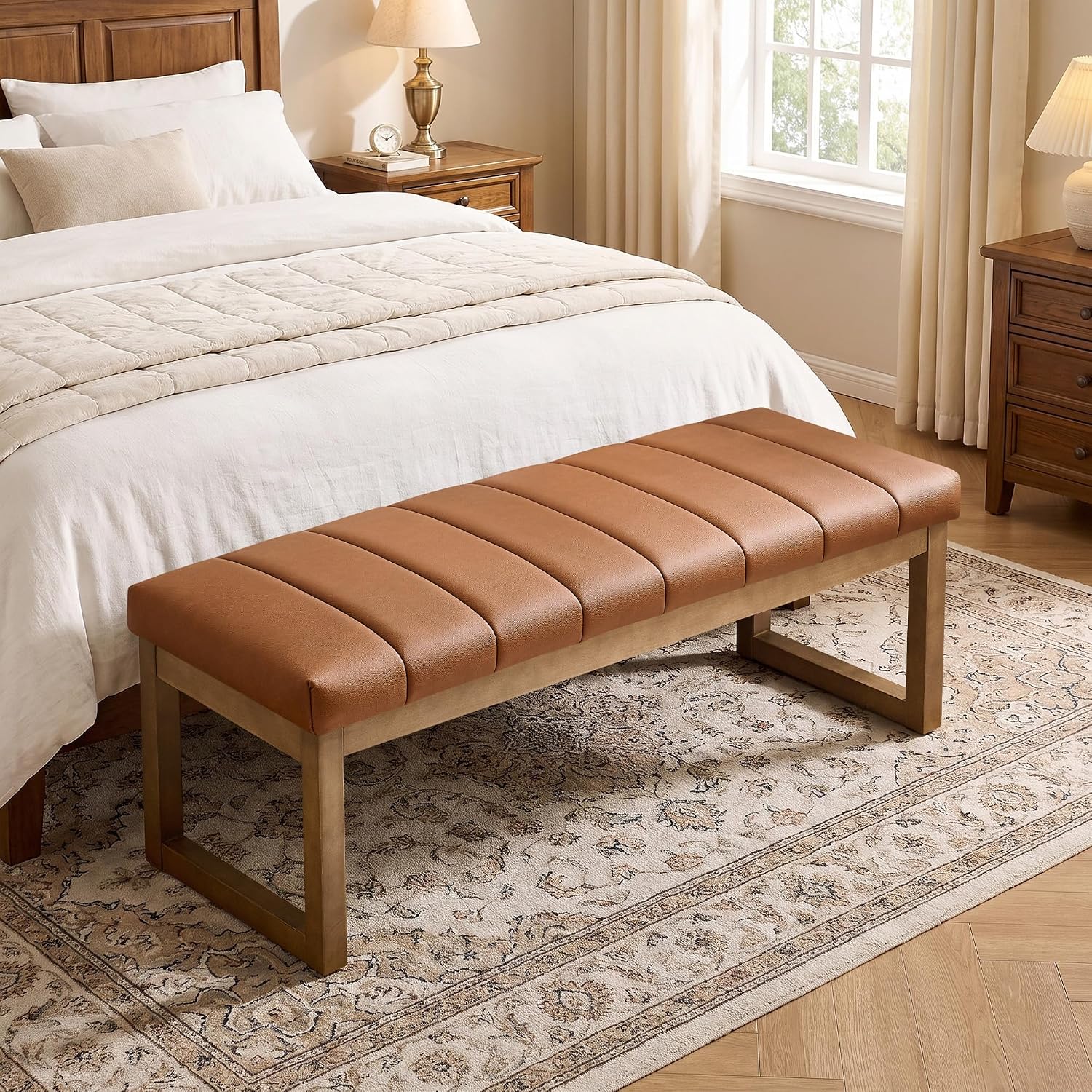 Faux Leather Upholstered End‑of‑Bed Bench