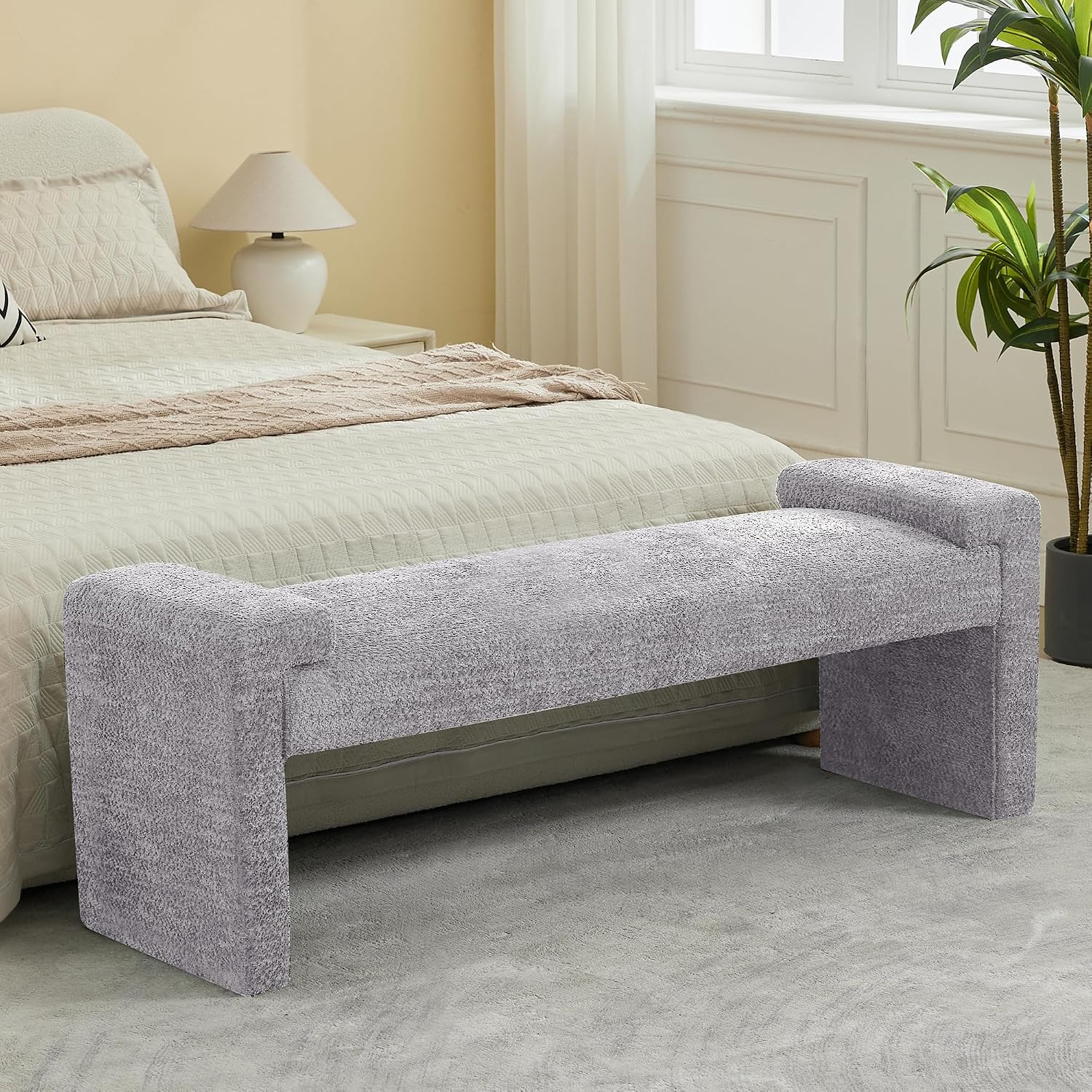Modern Upholstered Solid‑Frame End‑of‑Bed Bench
